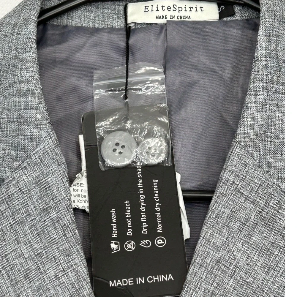 Kohl's Elite Spirit Men's Gray 2 Button Sport‎ Coat Size Small New with Tags